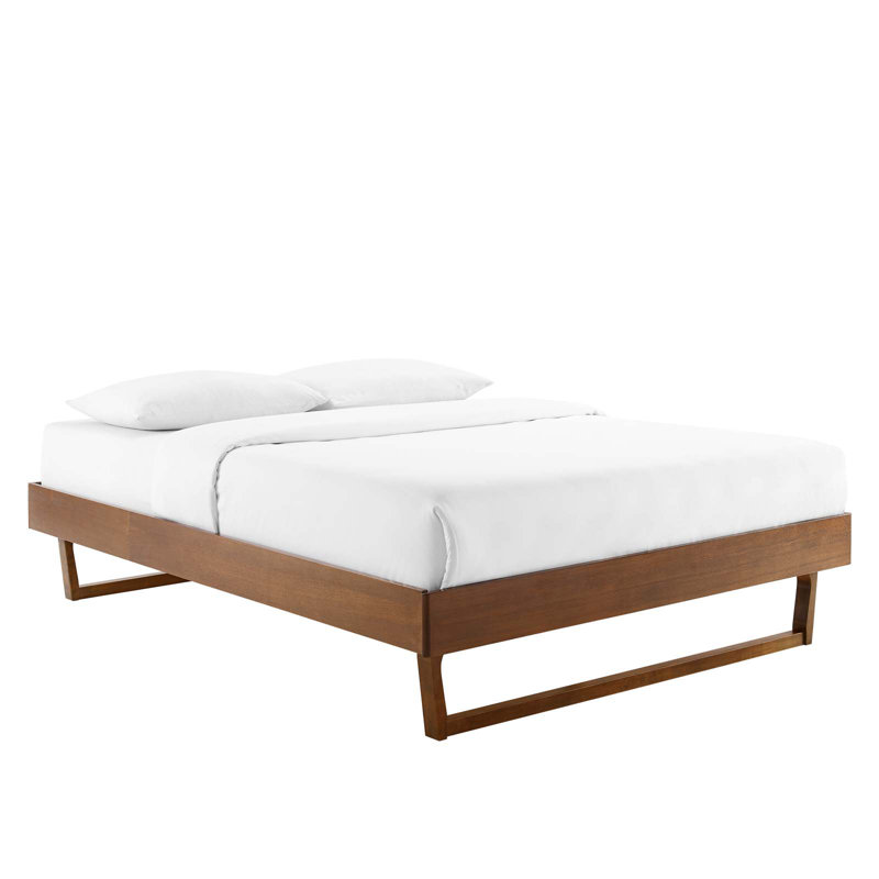 Billie Wood Platform Bed Frame, Gray, Full