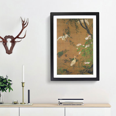 Autumn Egrets & Hibiscus by Lu JI - Single Picture Frame Painting