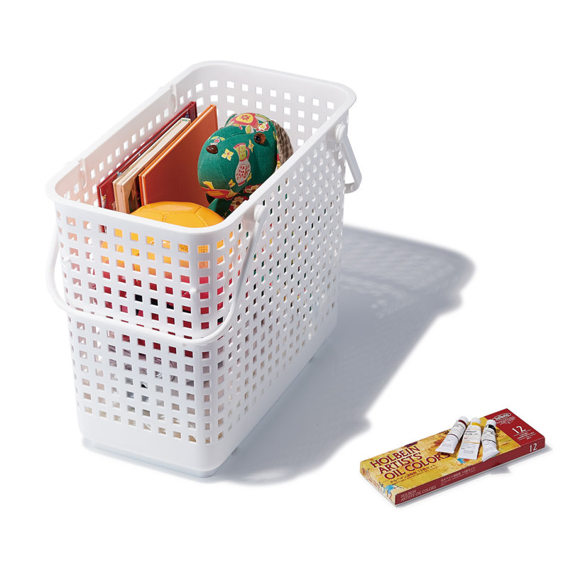 Modular Storage Basket S And Lid Set, 15.35" H x 10.9" W x 17.91" D, White