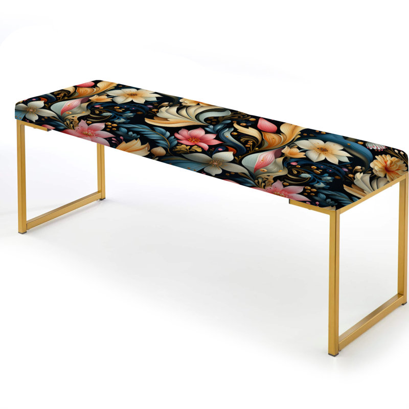 Banc rembourré or, Modern Boho Paisley Pattern