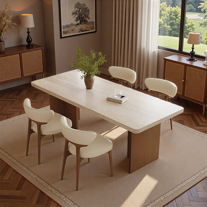 Ensembles de table à manger de style moderne, 5 Pieces: Table, 4 Chairs, 29.53" H x 55.12" W x 31.5" D