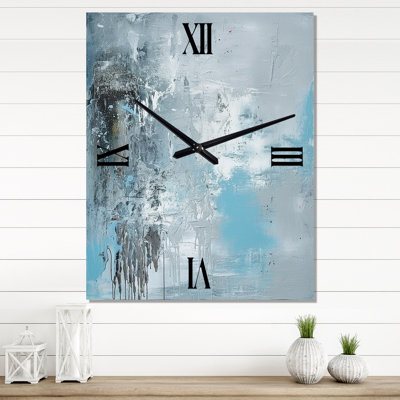 Horloge murale abstraite sereine subtile en bleu clair II