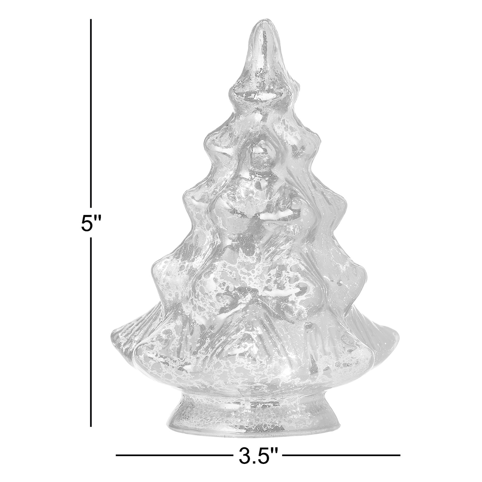 Lighted Glass Tabletop Tree, Red/Green
