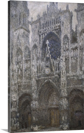 «Cathédrale de Rouen» par Claude Monet, reproduction d'art, H 36 po x l 24 po x P 1,5 po, Toile