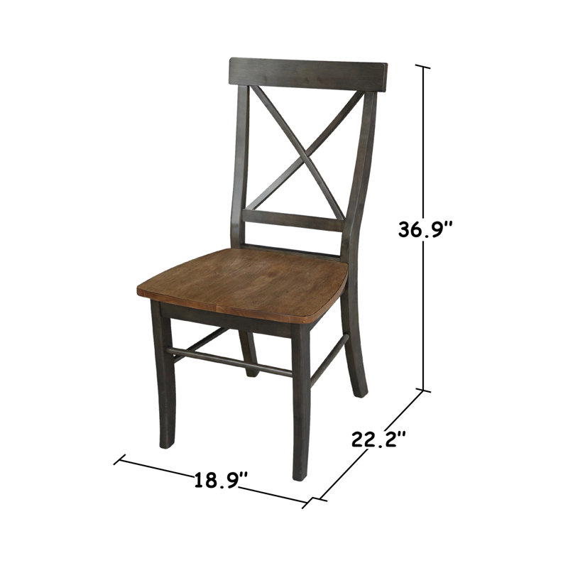Chapital Extendable Solid Wood Dining Set, 5, Hickory/Washed Coal