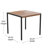 Abbie-Rose Black Steel Framed 36" Square Faux Teak Table with Umbrella Hole & 4 Club Chairs