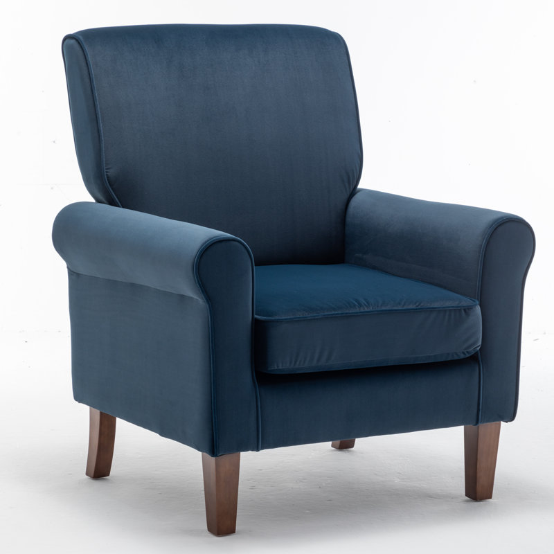 Kentin Velvet Armchair, Blue 100% Polyester