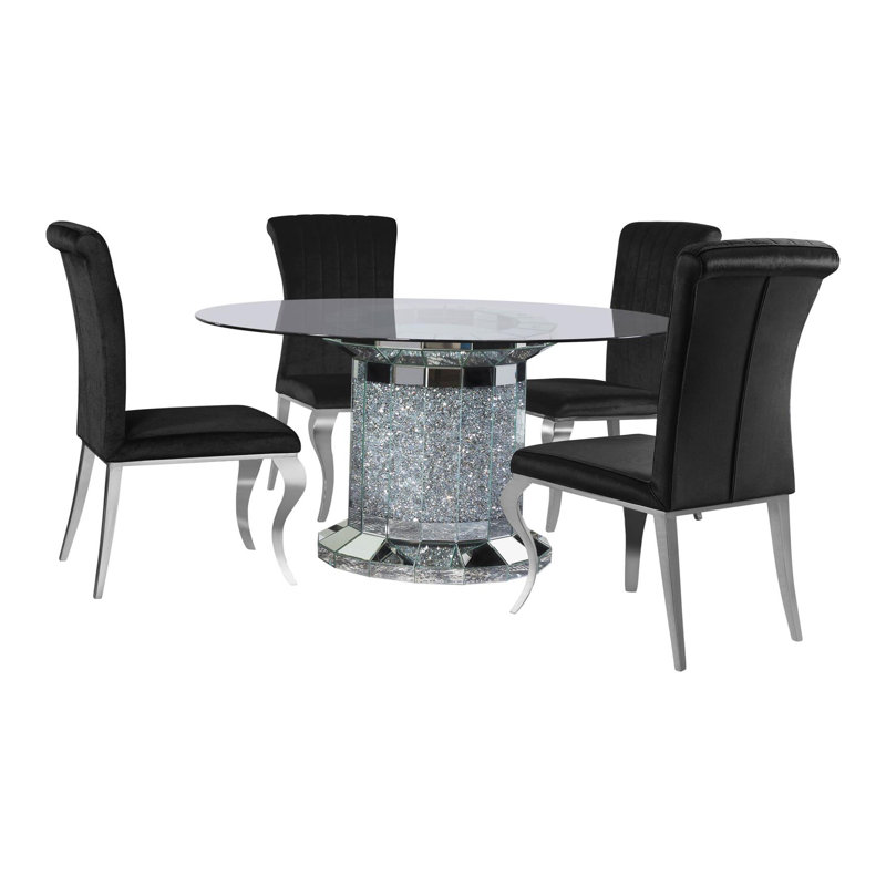 Ensemble repas pour 6 personnes Vaiva, Noir / argent