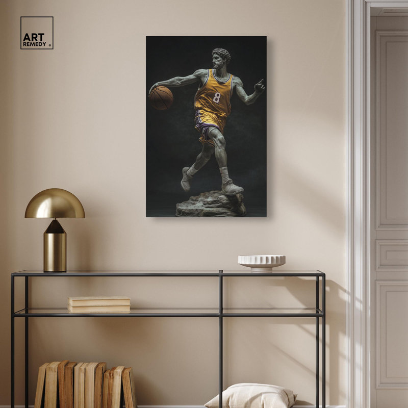 Basketball Sculpture , H 30 po x l 20 po, Toile tendue
