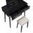 Beautiful Black Finish Vanity Dresser With Mirror And Stool Set Storage Drawers Luxury Furniture 1Pc LED Mirror-378993339