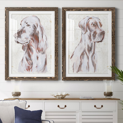 Sitting Dog III Premium encadré mat - prêt à être suspendu