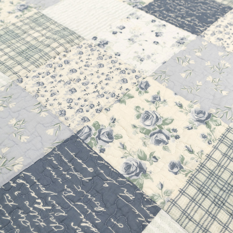Donna Sharp Blue Pastures Pieced Cotton 3PC California King Quilt Set, California King