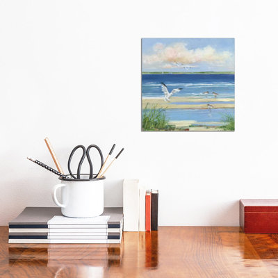 Beach Combing I by Sally Swatland - Wrapped Canvas Print