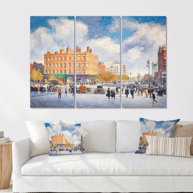 Dublin Fair City I - ensemble d'art mural Dublin, 28" H x 36" W, Impression sans cadre en métal, Ne s’applique pas