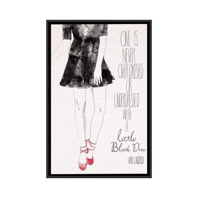 «Little Black Dress», impression sur toile, H 26 po x l 18 po x P 1,5 po, Toile avec cadre noir, Pas de tapis