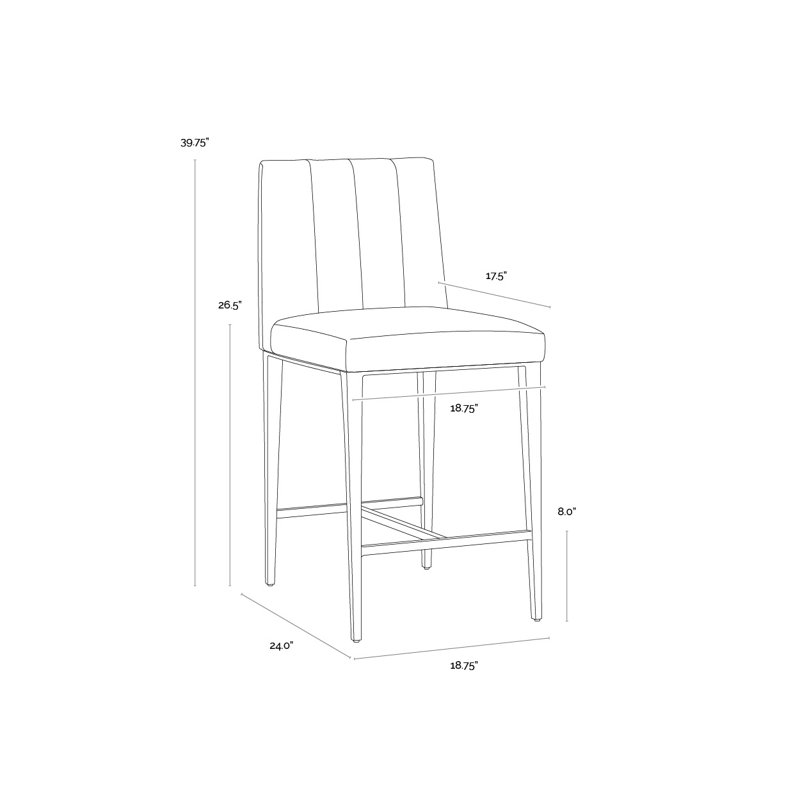 Wilbur Barstool - Ivanhoe Mineral, Counter Stool (26.5" Seat Height)