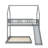 A Full-Over-Twin Bunk Bed Designed Like A House, Including A Slide, Integrated Ladder-106341972
