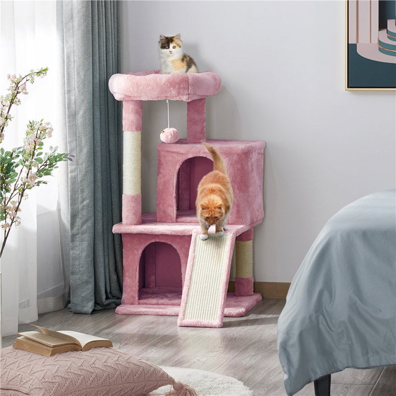 91cm H Multilevel Cat Tower, Pink
