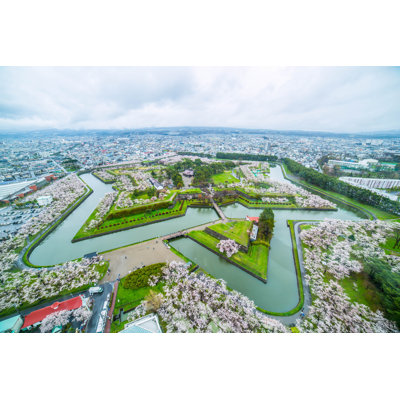Cherry Blossom In Goryokaku Hakodate by ShutterOK - Wrapped Canvas Print