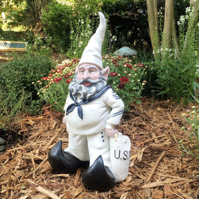 American Heros Gnome Transportation Fantasy & Sci-Fi Gnomes Tropical Weather Resistant UV Resistant Stone Fiberstone Resin Garden Statue