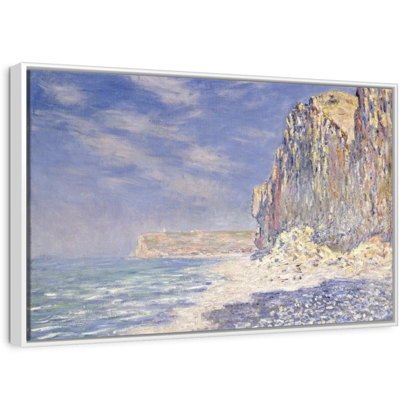 Falaises près de Fecamp, 31 po x 21 po, Cadre flottant blanc