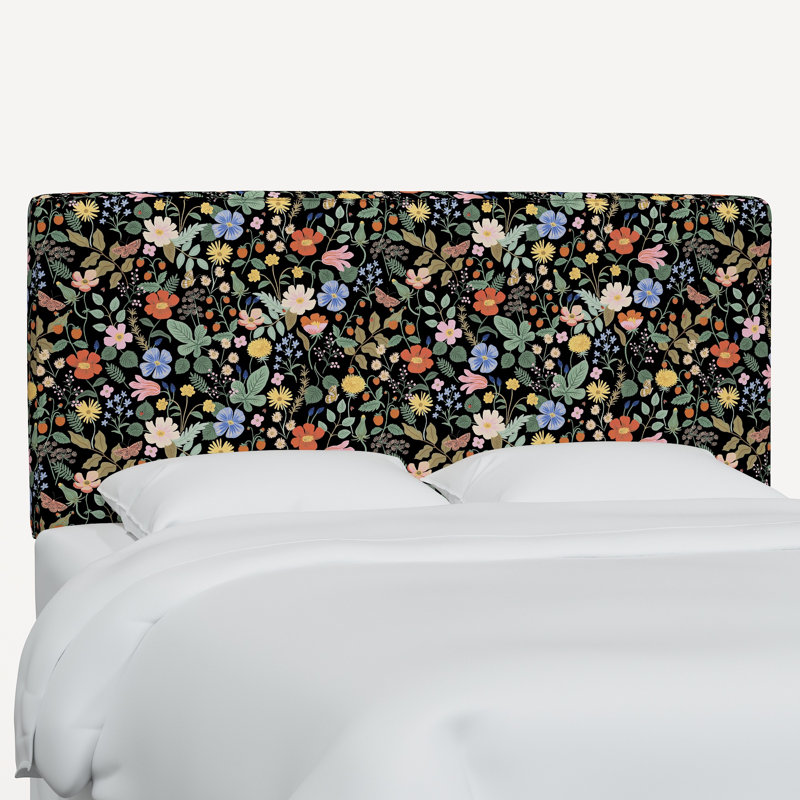 Elly Headboard, Twin, Rpc Stawberry Fields Black Linen