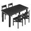 Ensemble 5 pièces de table à manger en bois de chêne Spahn