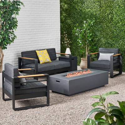 Kestrel 5 Piece Sofa Seating Group with Cushions