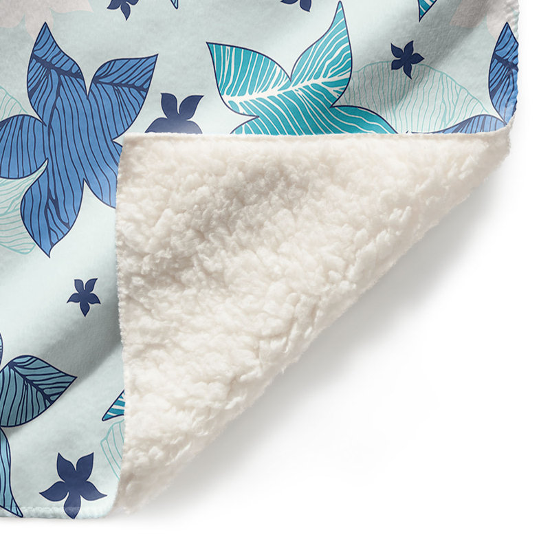 Couverture sherpa doux à la mer de fleurs, l 51 po x L 60 po