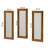 Elegant 3-Piece Mirror Set, Bright Gold Frame, 11.8 x 27.6 x 1.2 inches | 100% MDF, Eco-Friendly Flotal-E Glass | Perfect for Dresser or Wall Mounting, Traditional Design for Timeless Home Decor