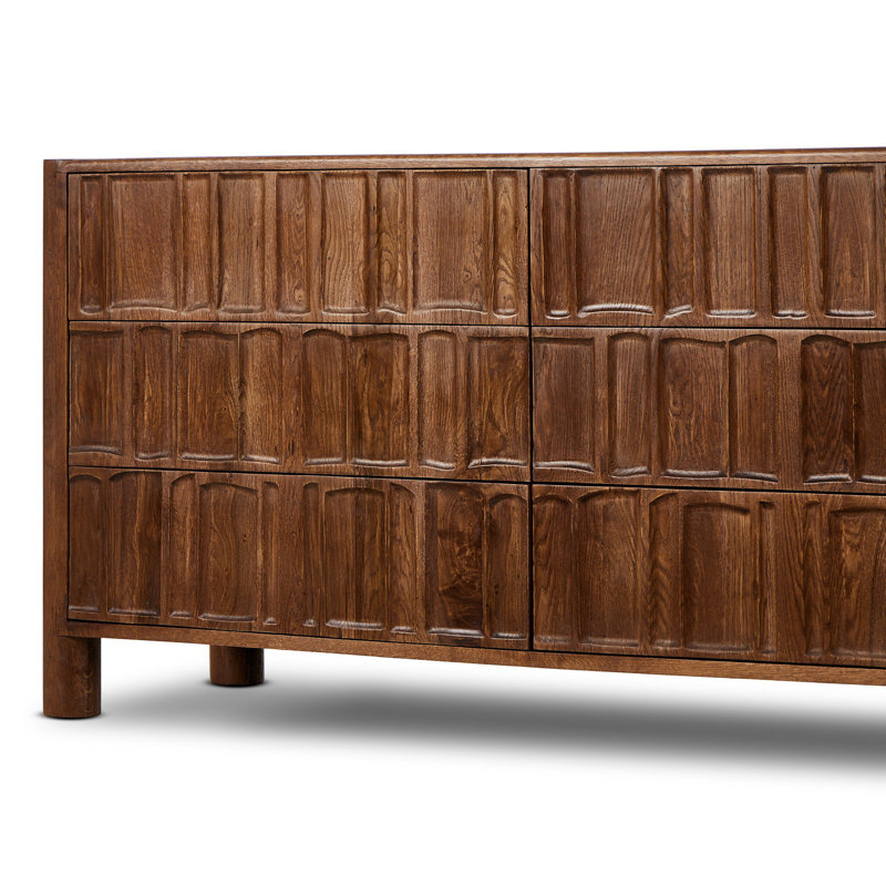Ezri 6 - Drawer Solid Wood Dresser, Walnut