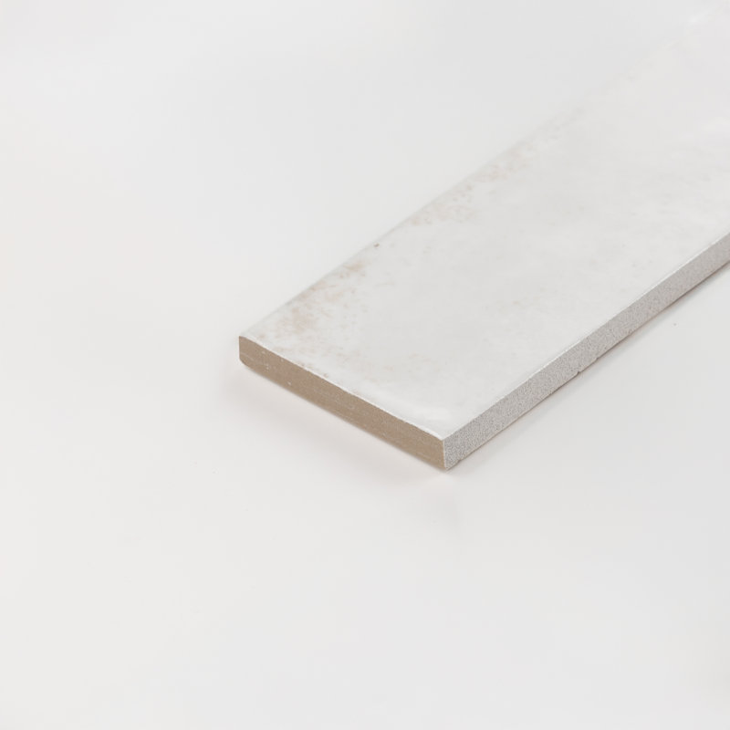 Metallica 2.5" x 9.5"  Bejmat Glossy Porcelain Tile, White