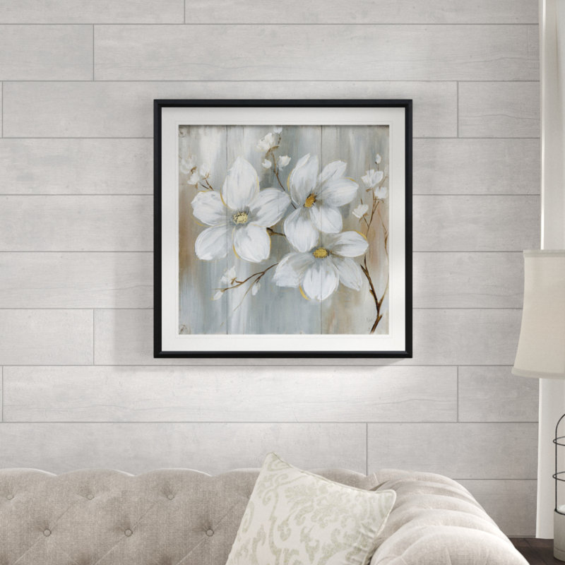 Été - reproduction d'art, H 17,5 po x l 17,5 po x P 1,5 po, Cadre noir
