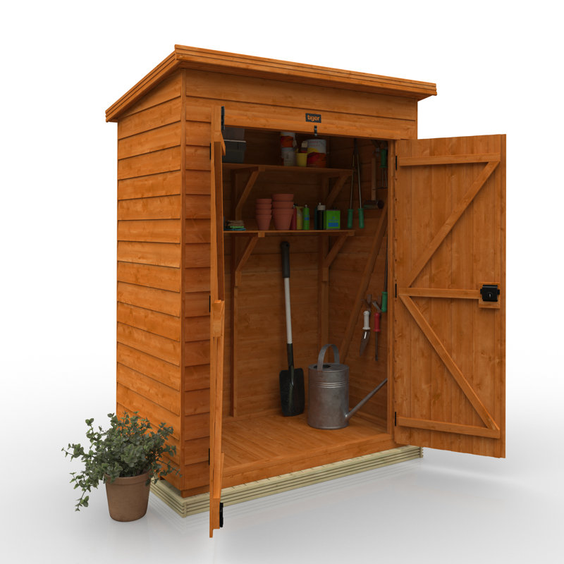 Tiger Overlap Pent Wooden Tool Shed, 3ft. W x 5ft. D