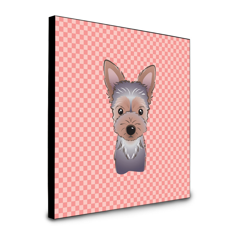 Panneau mural d’art Dungorbery, Rose, Chiot Yorkie