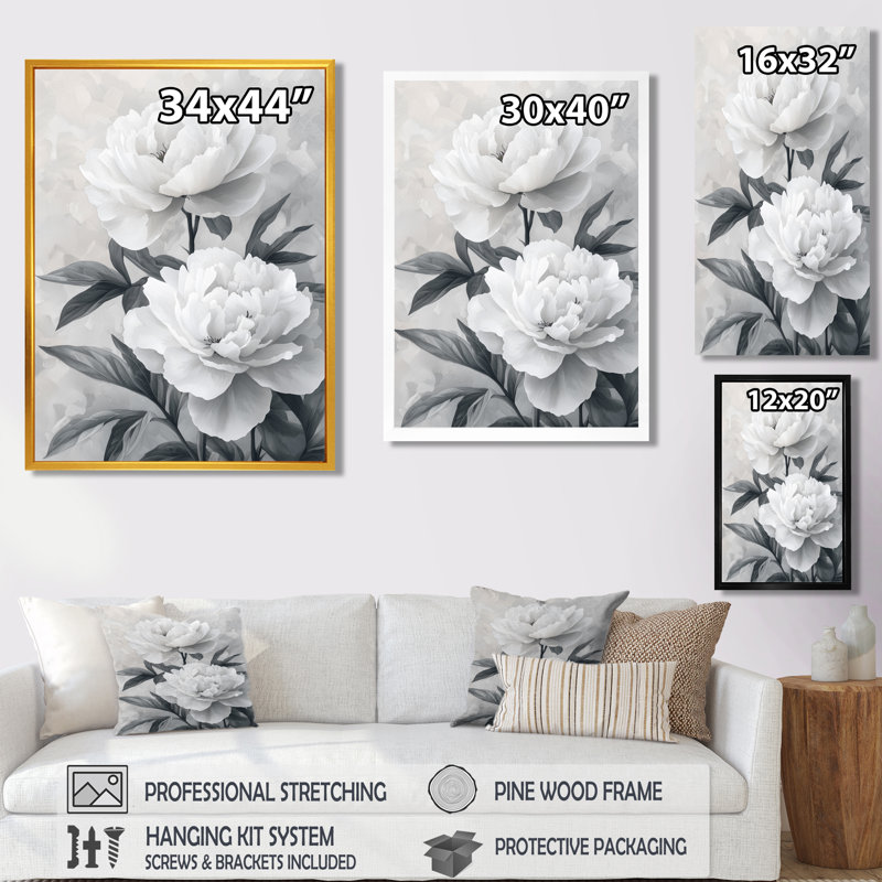 Boutell - impressions sur toile florales, H 32 po x l 16 po, Toile tendue, Ne s’applique pas