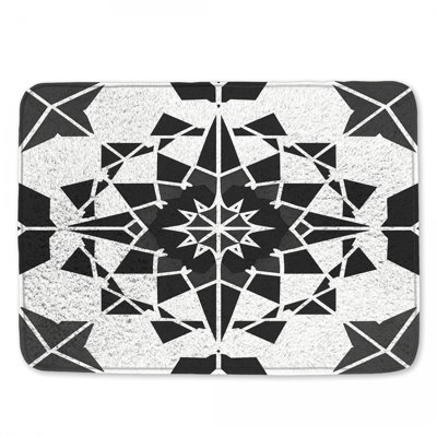 Tapis de bain noir et blanc Kaléidoscope