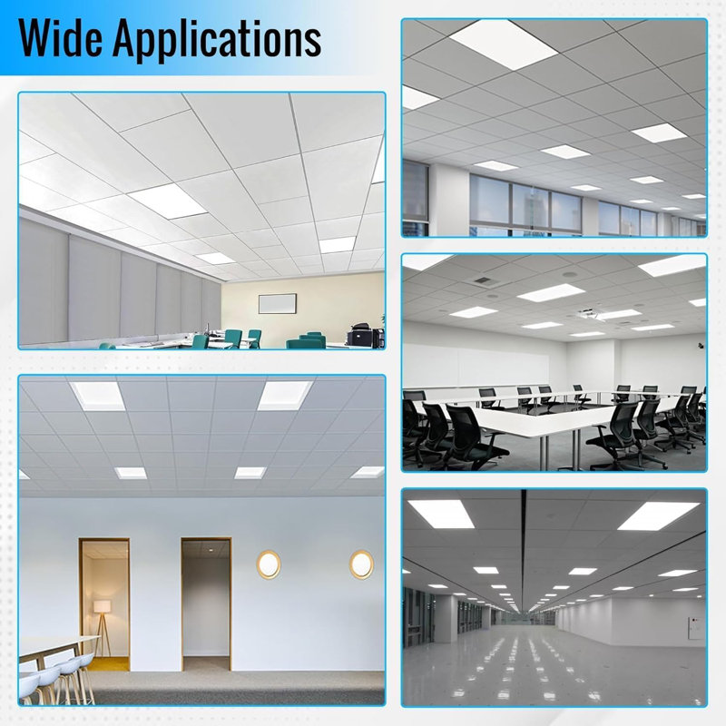Rectangle Troffer LED Ceiling Light (Set of 2), 5000K