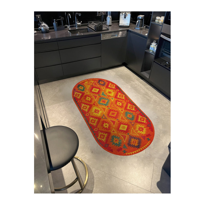 Tapis tissé orange Mosso, 6'7" x 9'10"
