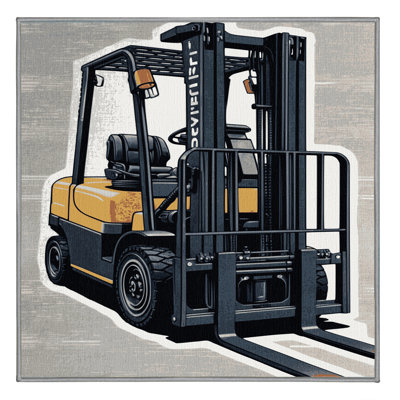 Machine Washable Transportation Gray Area Rug