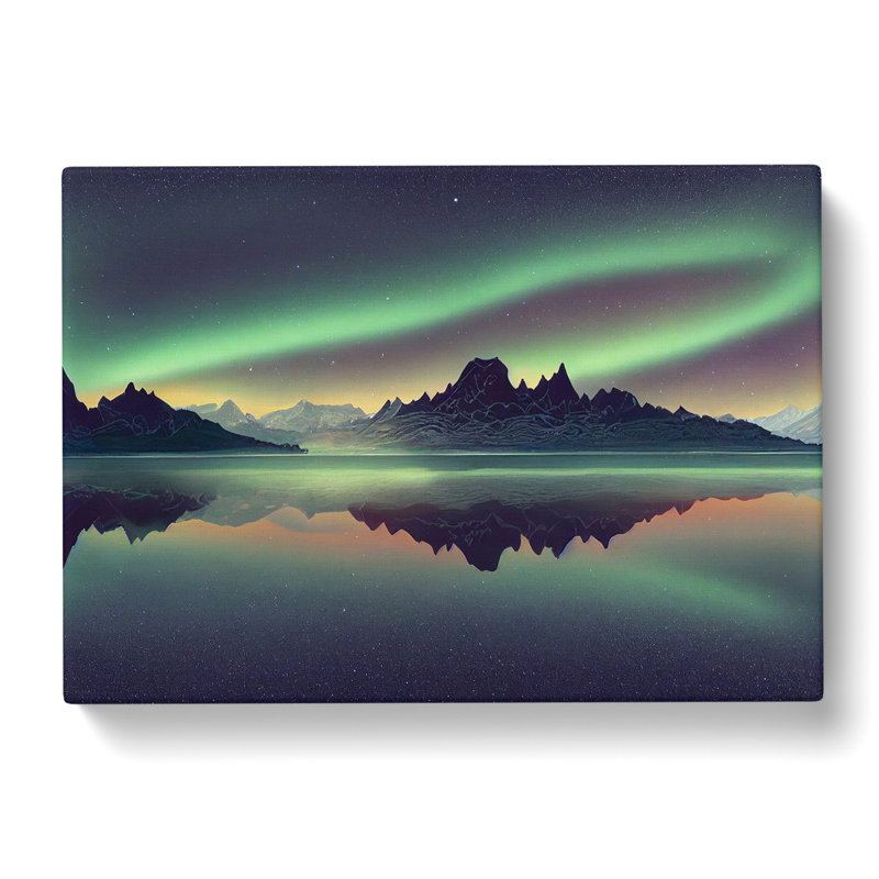 Contemporary Northern Lights - Wrapped Canvas Painting, 35cm H x 50cm W x 3cm D