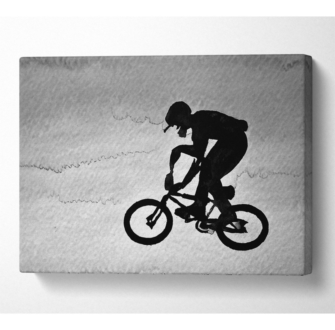 BMX Jump B N W - Kunstdrucke auf Leinwand