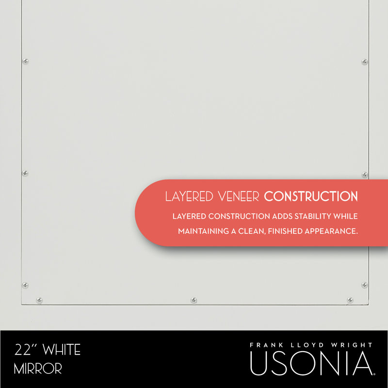 Lankford Wood Mirror, White, 22 x 1.25 x 30