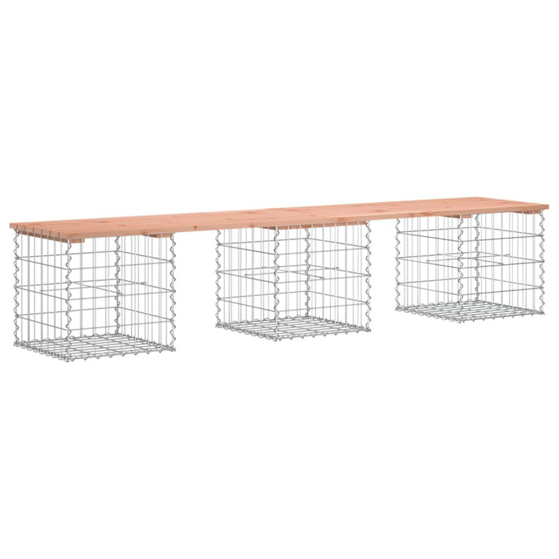 Boran Steel Outdoor Bench, 42 cm H x 203 cm W x 44 cm D, Wood Douglas
