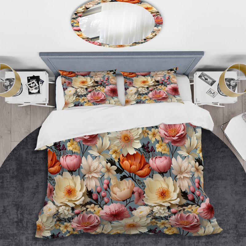 Ensemble de housse de couette Digital Gardens, Housse de couette pour très grand lit et 2 très