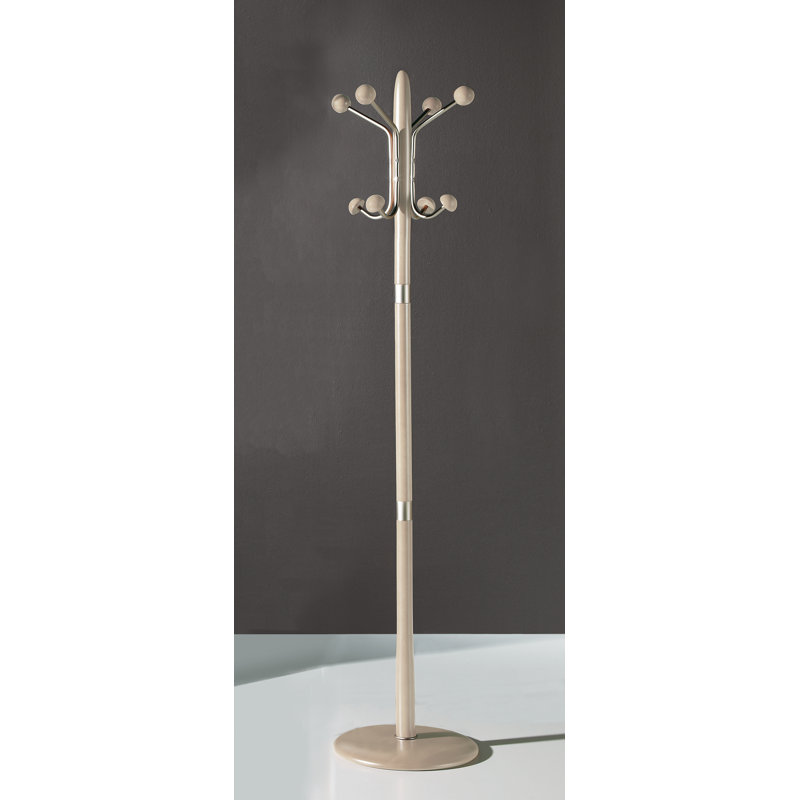 Behm Solid Wood Freestanding 8 - Hook Coat Rack, Mink