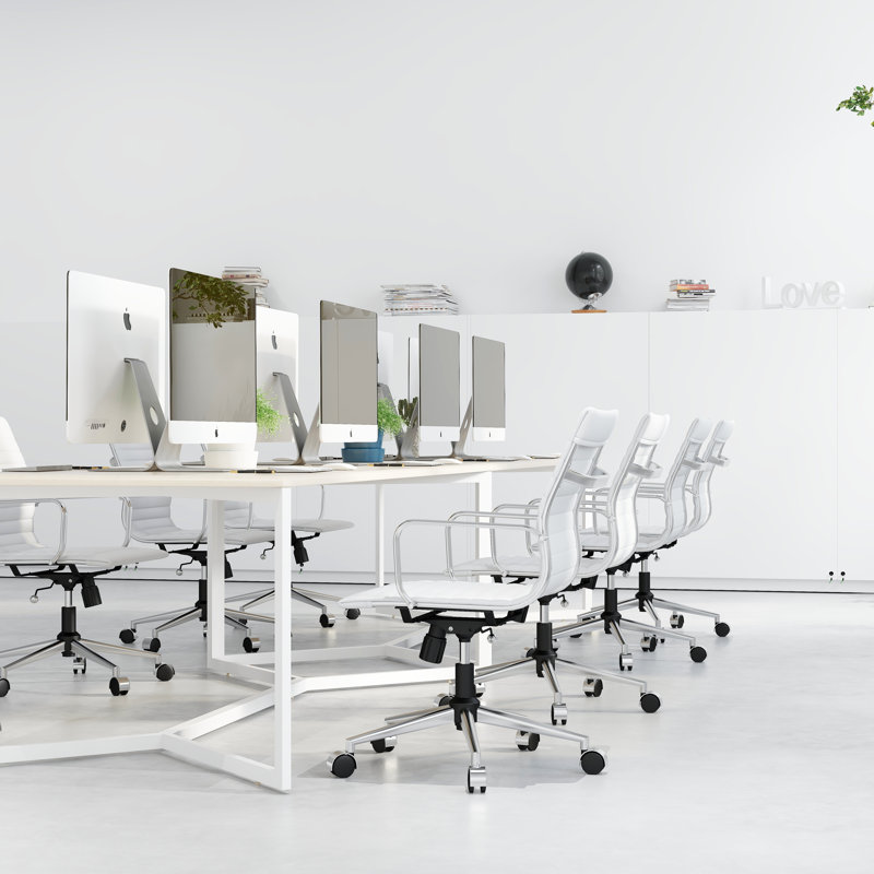 Rogalski Task Chair, White, Silver