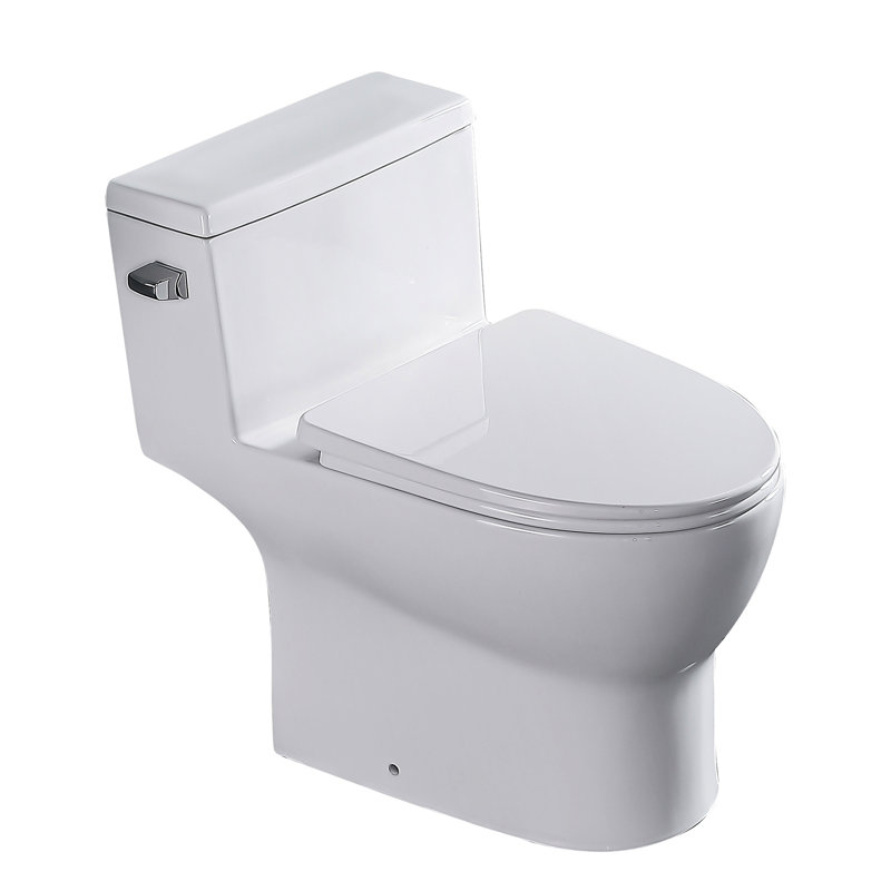 Une toilette en céramique: système de chasse au siphon, siège à fermeture en douceur, haute teneur en porcelaine, faible absorption d'eau, toilette élégante et blanche au choix.