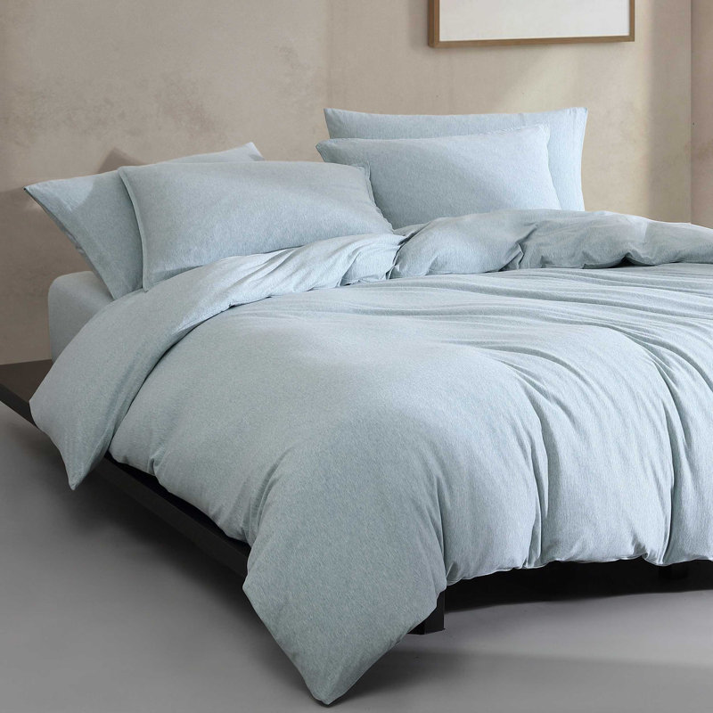 Calvin Klein Modern Cotton Melange Solid Comforter Set, King Comforter +  2 King Shams, Blue