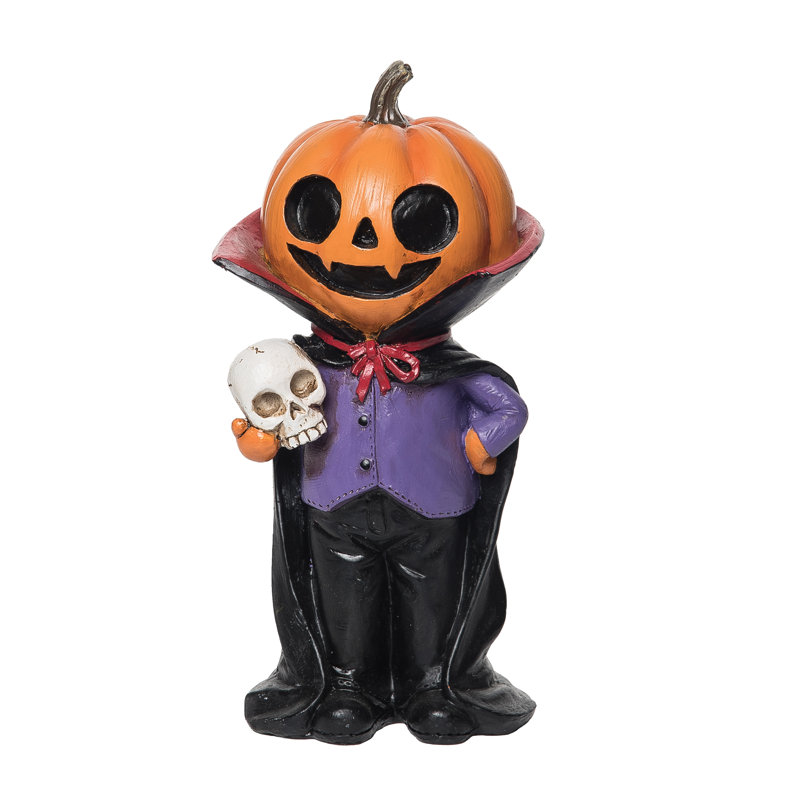 Figurine d'Halloween enfant avec tête de citrouille